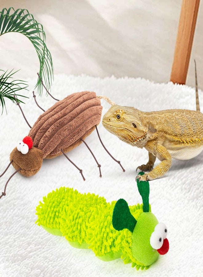 FlidRunest 2 Pack Bearded Dragon Accessories, Plush for Bearded Dragon, Interactive Bearded Dragon Simulation Stuffed for Tank, Reptile Stuffed Plush Animals Bearded Dragon - Image 1
